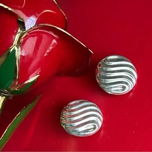 925 Silver Earrings,Elegant Silver Wave Earrings